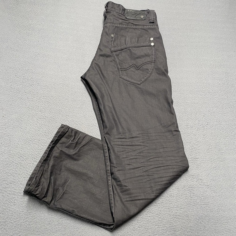 Level 7‎ Jeans Mens 36x34 Gray Relaxed Straight Leg Denim Charcoal Wash Pants